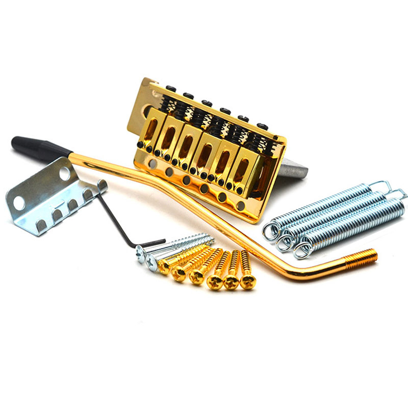 6-saitige Gitarrenbrücke, Sattel-Saitenhalter für Gitarre, Strat SQ ST, E-Gitarre, Tremolo-Brücke, Standard-Gitarrenzubehör: Gold