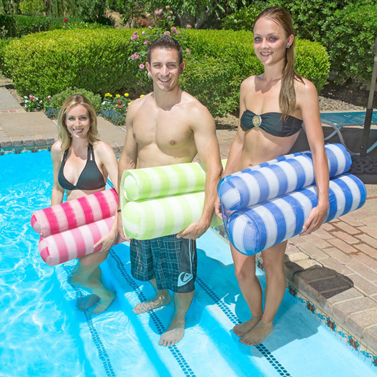 Foldable Inflatable Floating Summer Water Hammock Swimming Pool Beach Lounger Inflatable Mat Toys Floating Sleeping Cushion