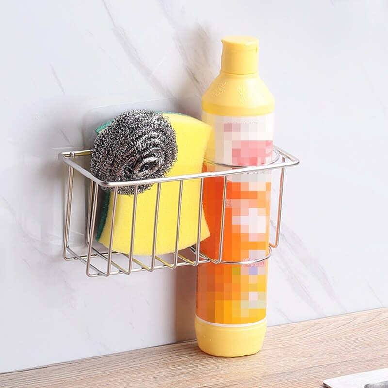 Sponge Holder And Kitchen Storage Rack Vertical Scrub Brush Holder Kitchen Sink Rack Safety Suction Cup Seal