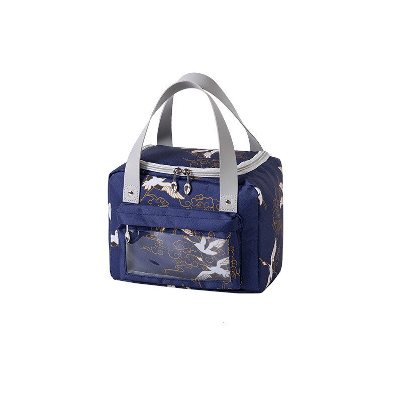 Comida Japonesa de bolsa de tela Oxford bolsa de aislamiento almuerzo bolsa con arroz pícnic al aire libre bolsa de hielo bolso bolsas de Almuerzo: Upper Green Crane