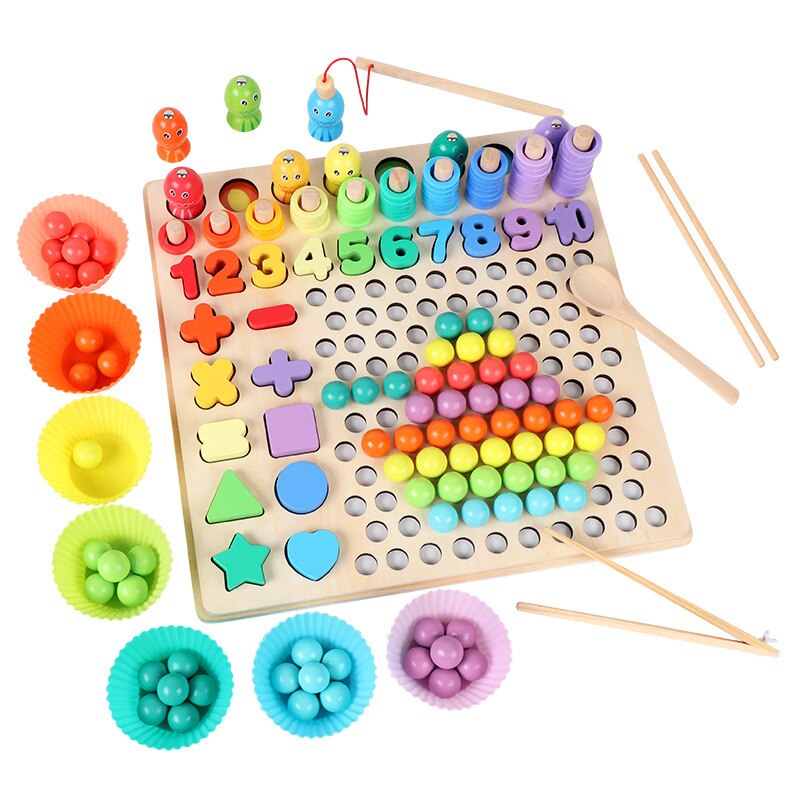 Holz Montessori Kinder Spielzeug Hände Gehirn Training Clip Perlen Puzzle Bord Mathematik Spiel Baby Früh Pädagogisches Spielzeug Für Kinder: B