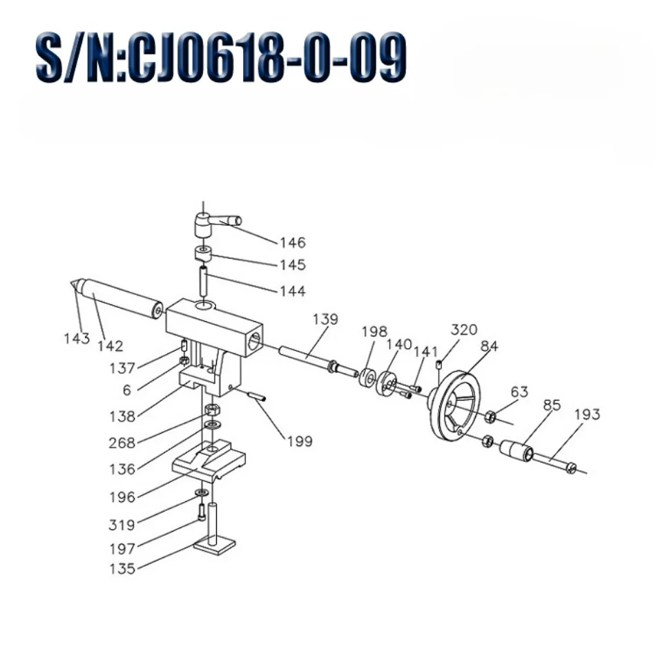 CJ0618-0-09 Tailstock Spindle Sleeve Inside Tail Screw Nut Lathe Accessories