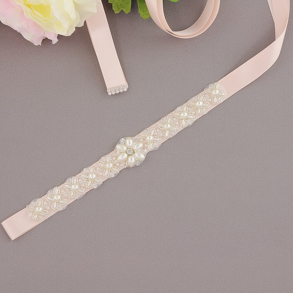 ZMS155 argent strass ceinture de mariage robe de mariage ceinture ceinture de mariée demoiselle d'honneur ceinture ceinture pour robe de soirée diamant ceinture: Baby pink