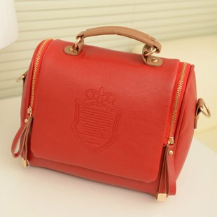 School Tieners vrouwen cross body bag tonvormige Pu vrouwen schouder capaciteit Messenger Bags Dame Handtassen Groen: Red