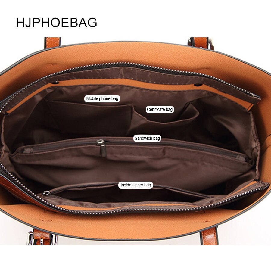 HJPHOEBAG nouvelle femmes sac à bandoulière sac à bandoulière huile cire cuir dames sac à main fourre-tout sac à bandoulière sacs pour femmes YC005