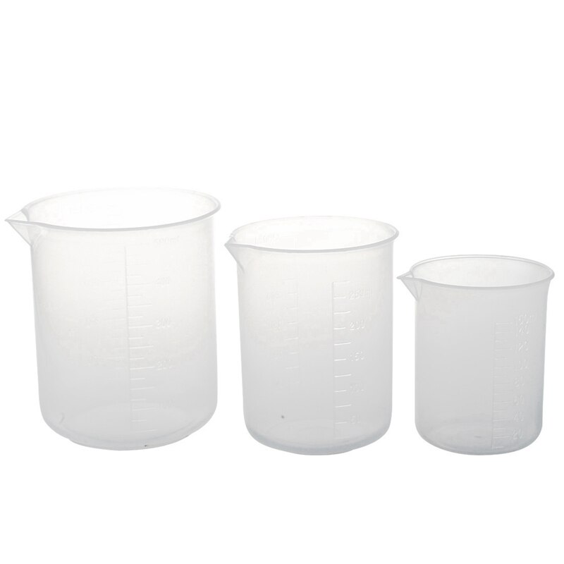 150 250 500 ml beaker of clear plastic 3 pcs. Measuring cup tool