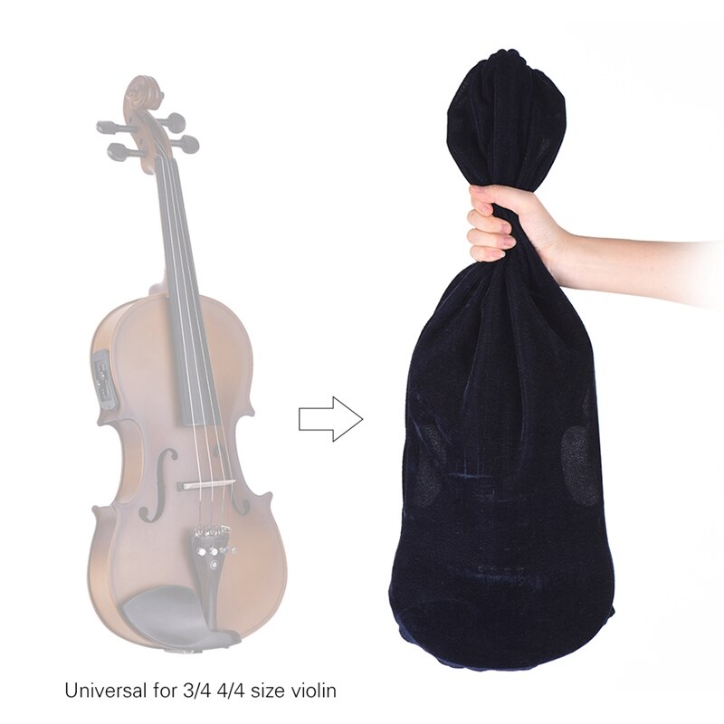 Acoustic Electric 4/4 Full Size Violin Cover Cloth Blanket Velvet for Violin Case Black