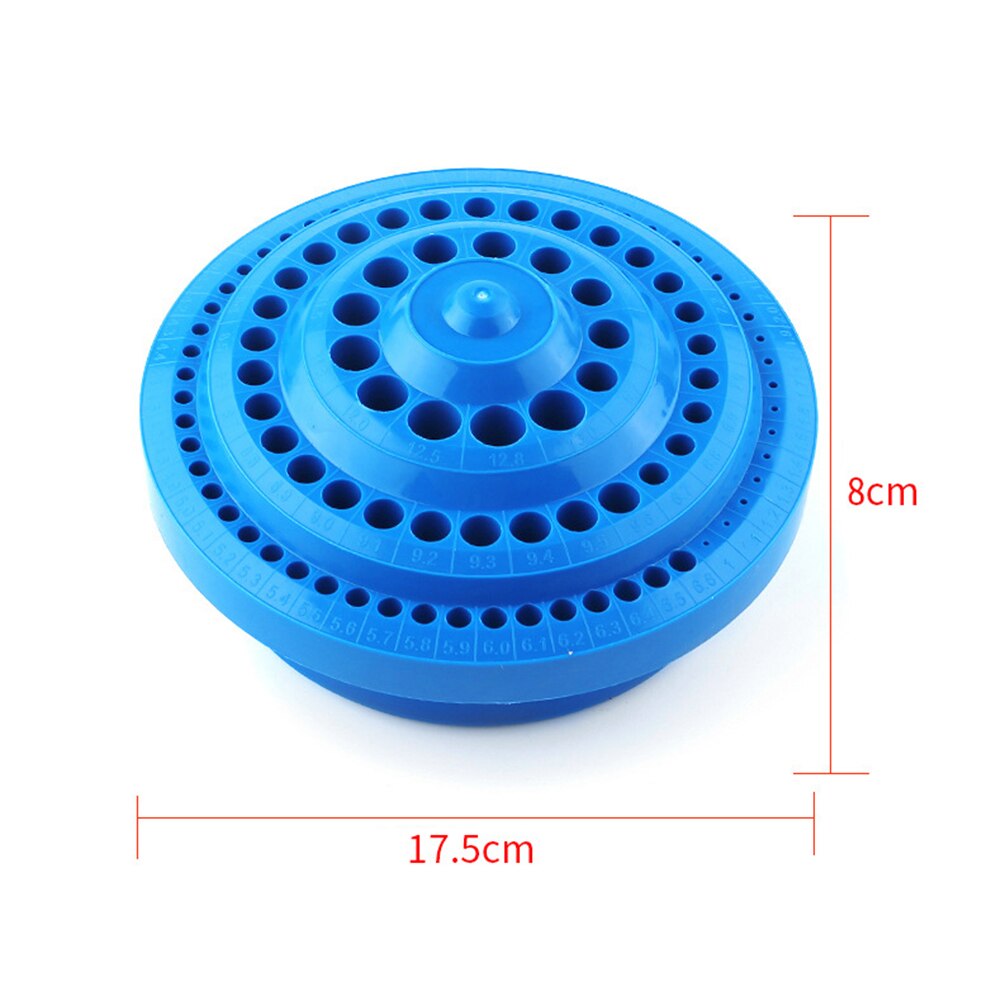 Round Shape Plastic Drill Bit Storage Case Drill Bits Empty Storage Box Stand Blue Hole Bore Organizer Manicure Accessories