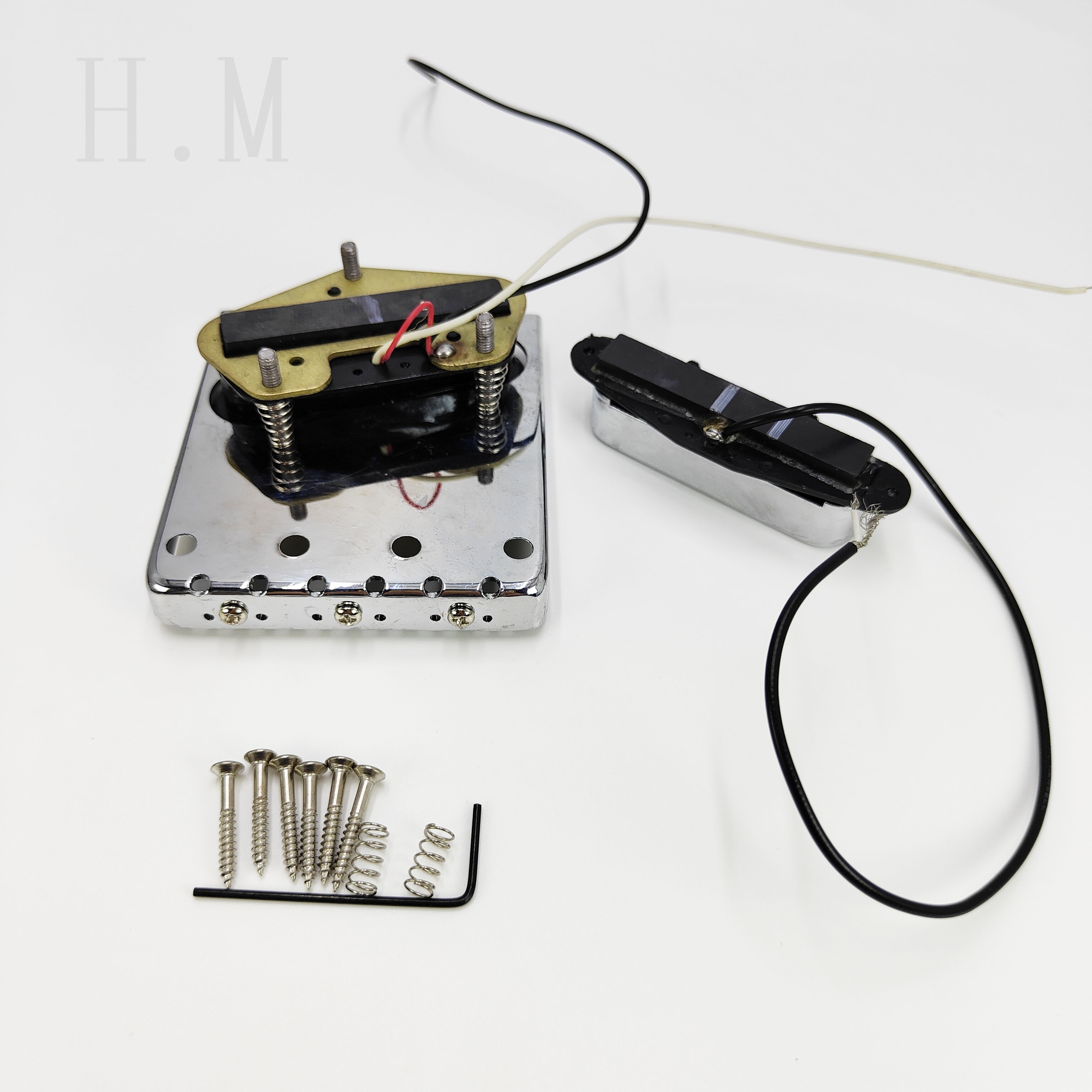 Puente de cenicero de tres monturas de compensación de latón, puente de guitarra, pastilla completa para accesorios de guitarra eléctrica Telecaster Tele-TL