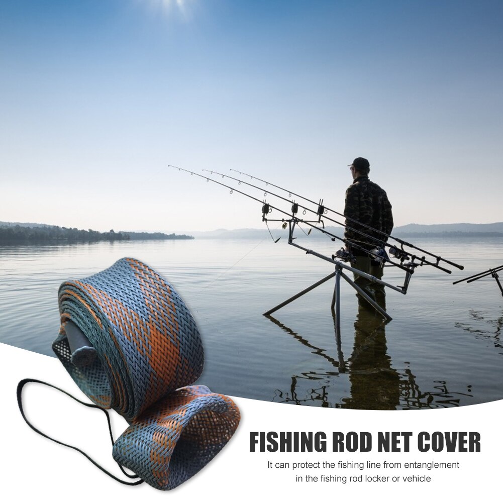 Housse de canne à pêche maille tressée coulée filature manche de poteau de pêche chaussette gant protecteur sac sac de matériel sac en Nylon