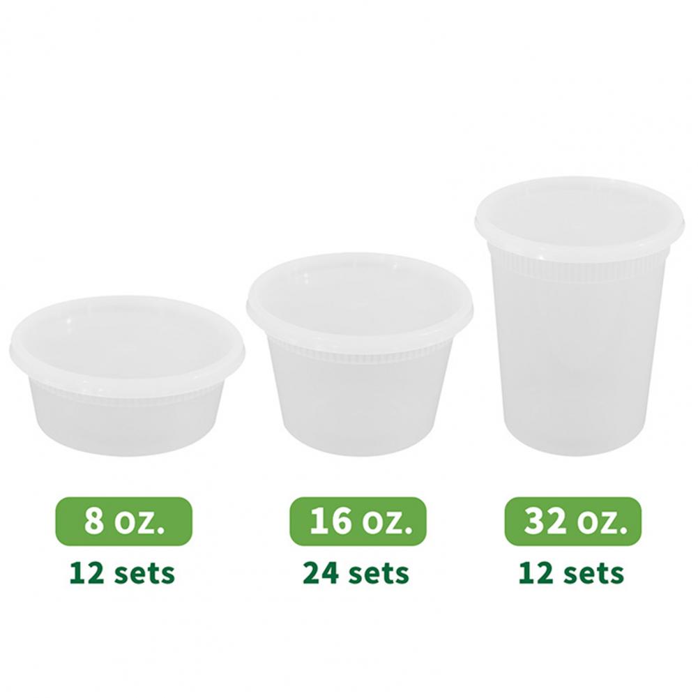 20Pcs Airtight Food Storage Containers Snap-on Lid Deli Organizer Boxes Round Plastic Food Storage Boxes kitchen Accessories