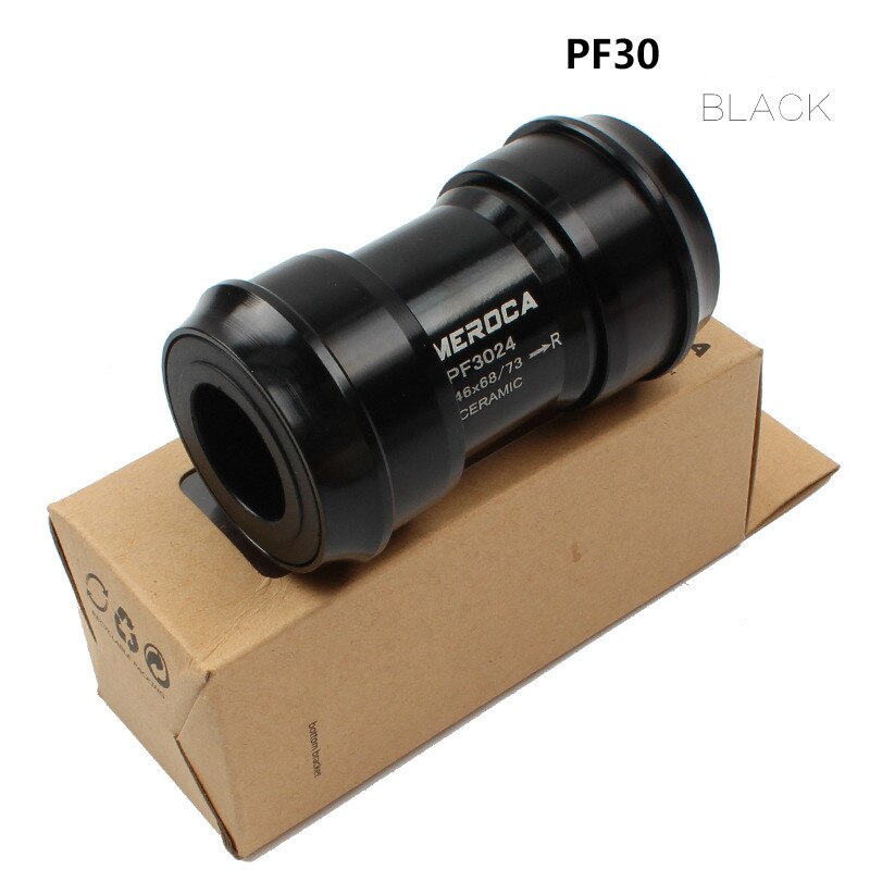 BB30 PF30 Swivel Connecting Rod for SHIMANO Chain 24mm 22mm Ceramic Bearing Axle Press Bottom Bracket Bicycle Part: PF30  black