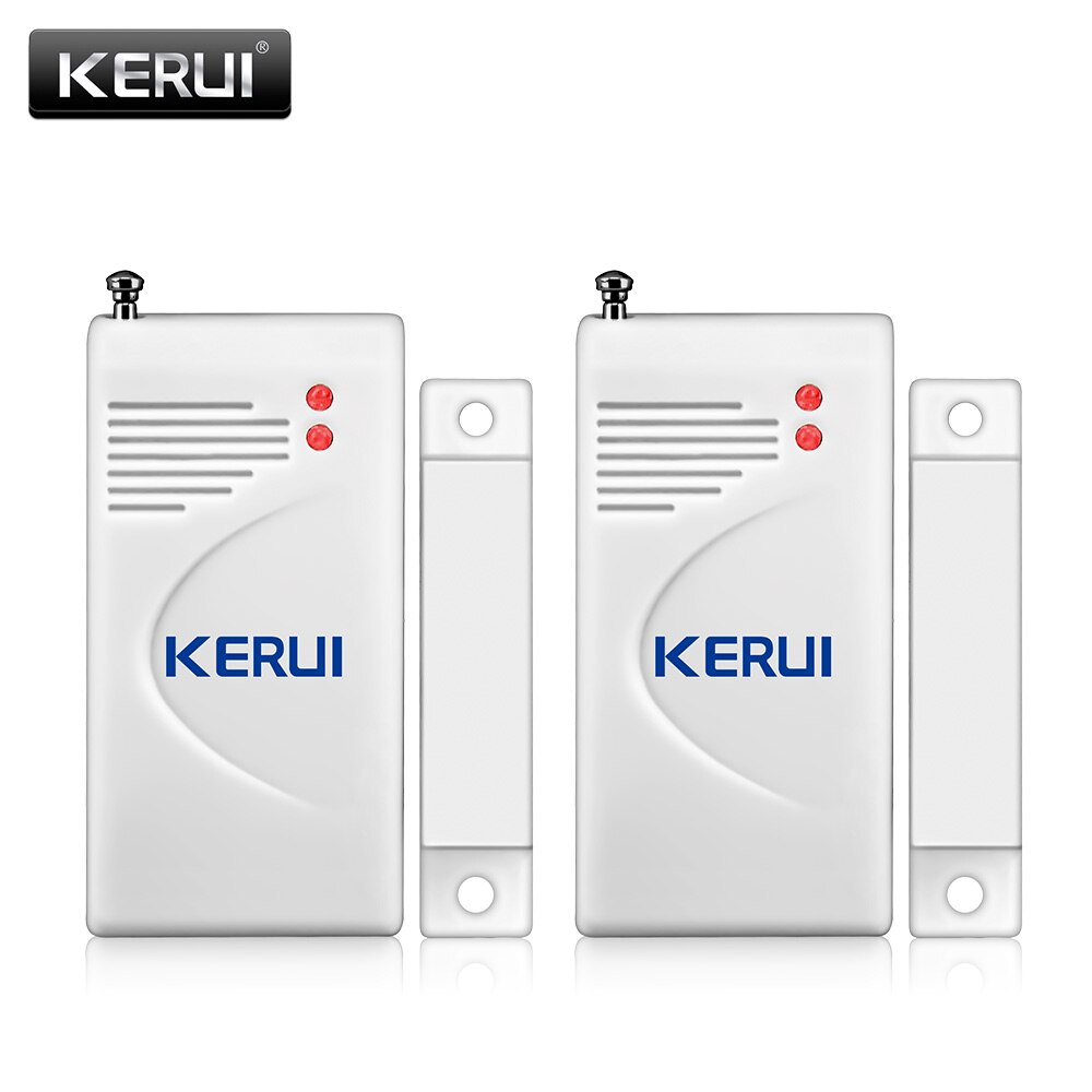 KERUI Wireless Magnetic Door Sensor Detector 433MHz Home Security Window Sensor Work With KERUI K52 W18 G18 W20 Alarm System: 2 PCS