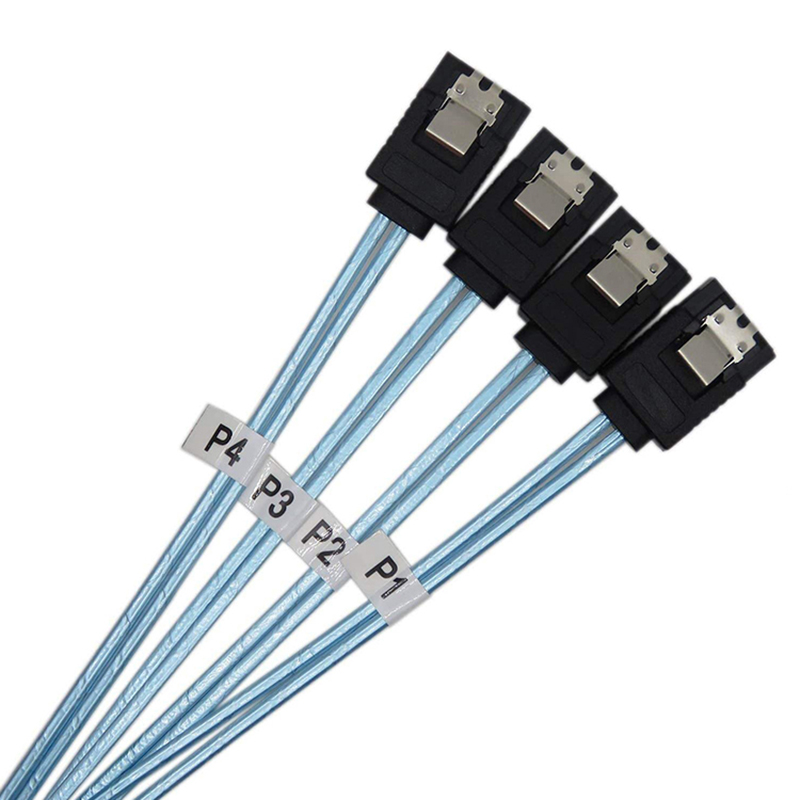 4/6 unids/set Cable Sata a Sata 6 puertos/juego Cable de fecha Sata 7 pines a Sata Cable Sas de 7 pines Cable divisor HDD de 6Gbps para servidor