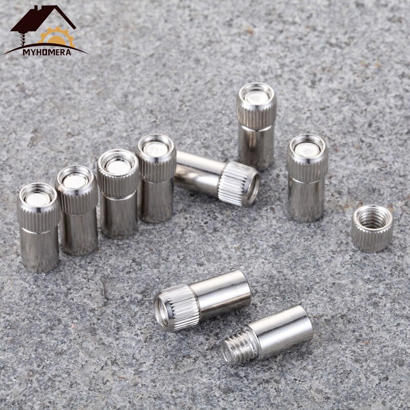 Myhomera 10pcs M8 Shelf Support Solid Pin Stud Pegs Nut Screw Sets Bookshelf Separator Metal Wardrobe Cabinet Shelve Holder