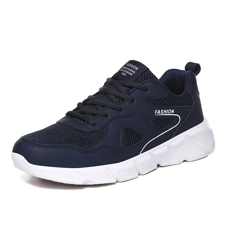 Herre sneakers åndbare herre løbesko stof let skridsikker behagelig udendørs gåsko fodtøj efterår: Blå / 40