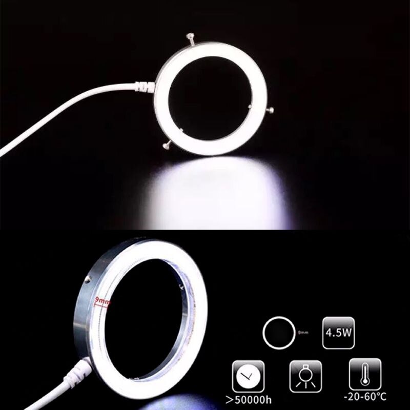 60 Led Ring Licht Voor Microscoop Helderheid Verstelbare Stereo Zoom Usb Plug Lichtbron Schaduwloze Illuminator Lamp
