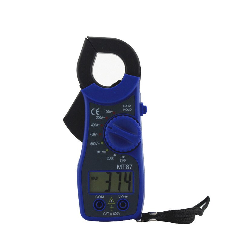 MT87 LCD Digital Clamp Meter Multimeters Voltmeter Ammeter Ohmmeter Portable Multi-function Tester Durable: MT87-blue