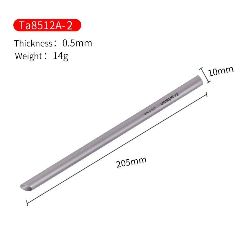 Tiartisan Kitchen Accessorie Titanium Straw Eco Friendly Metal Drinking Straw Reusable Straws: Ta8512A-2