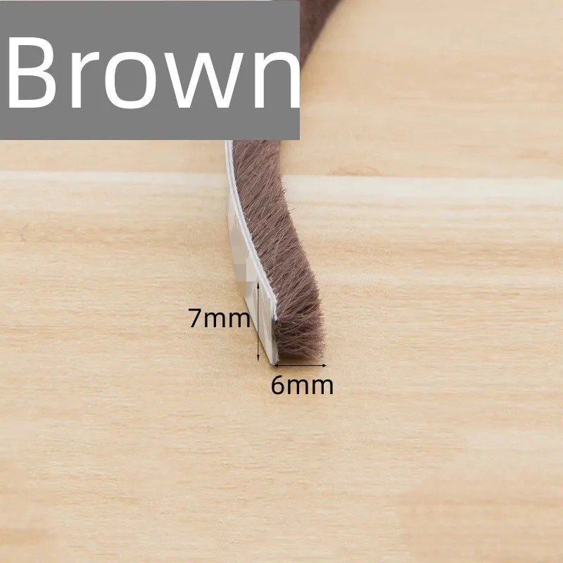 5/10M Self-adhesive Sealing Brush Strip Door Window Weather Stripping Soundproof Dust Sealing Strip Door Gap Filler Gasket