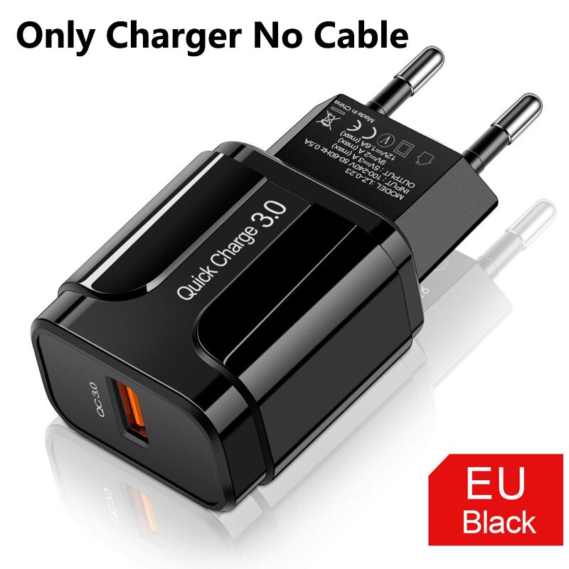 18w usb-schnellladegerät für huawei  p50 p40 p30 p20 pro und samsung  a50 a70 a51 a71 a52 a72 3.0 schnellladekabel typ c: Ladegerät schwarz