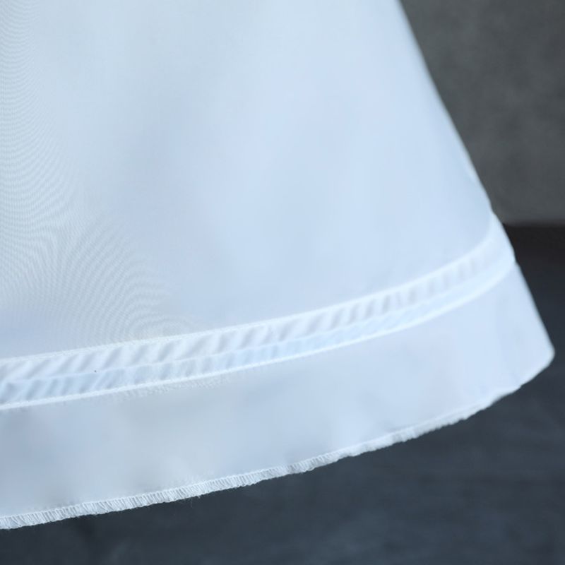 Womens Adjustable Waist 3 Hoop A-Line Wedding Bridal Petticoat Crinoline Single Layer White Ball Gown Half Slip Underskirt