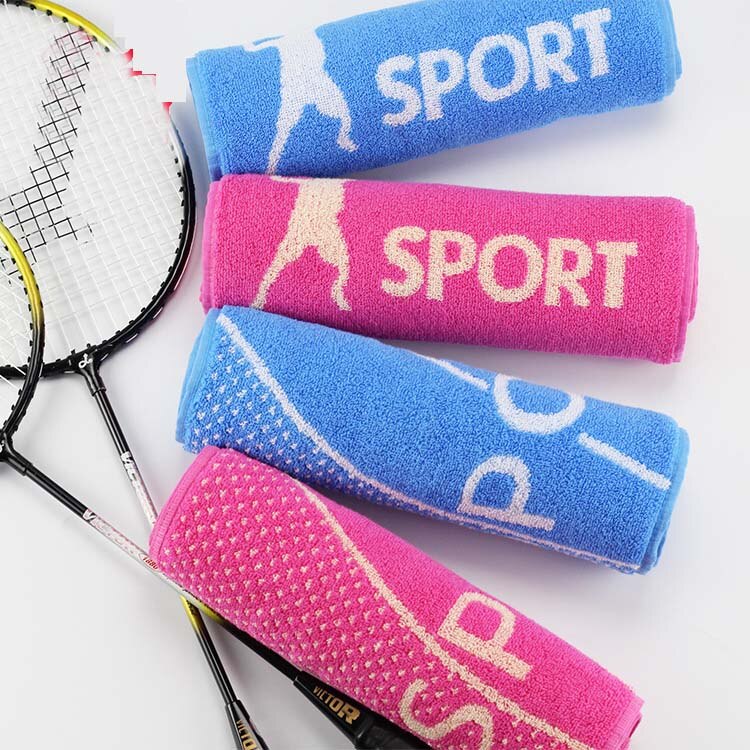 Bomuldsgarnfarvet sportshåndklæde badminton jacquard sportshætte gym svedhåndklæde