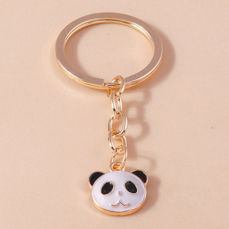 Mooie Email Panda Sleutelhanger Dier Sleutelhanger Voor Mannen Vrouwen Sleutelhanger Handtas Hangers Charme Diy Kid 'S Sieraden: WHITE