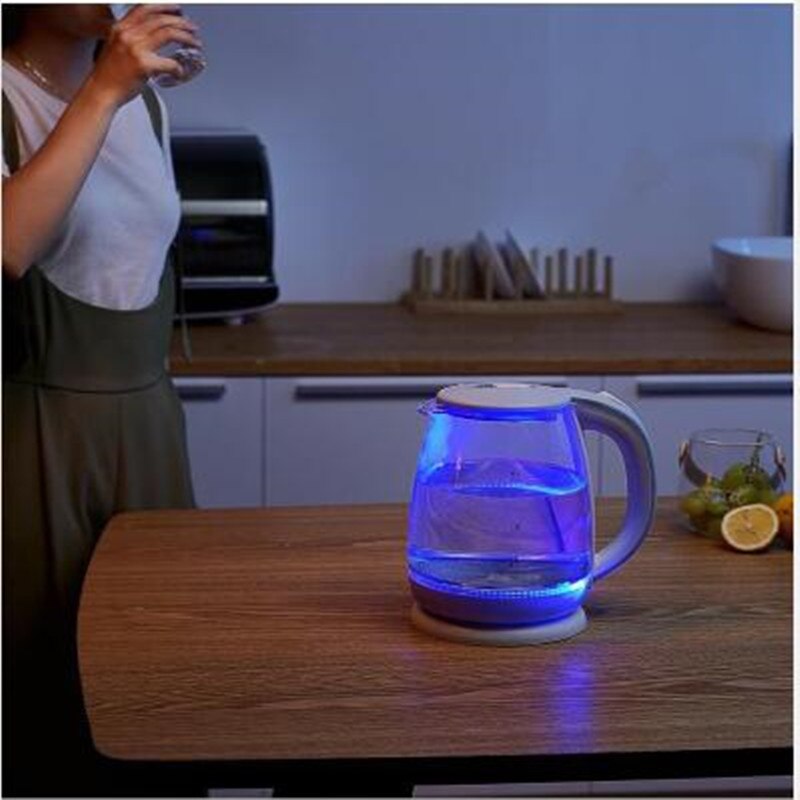 1.8l 1500w led oplyst glas kedel elektrisk hurtig kog ledningsfri elkedel elkedel tekande smart kedel køkken