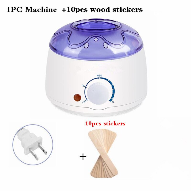 Cera eléctrica para depilación, calentador de granos de cera, pegatinas de madera, juego de depilación, Kit de depilación, , 10 Uds.