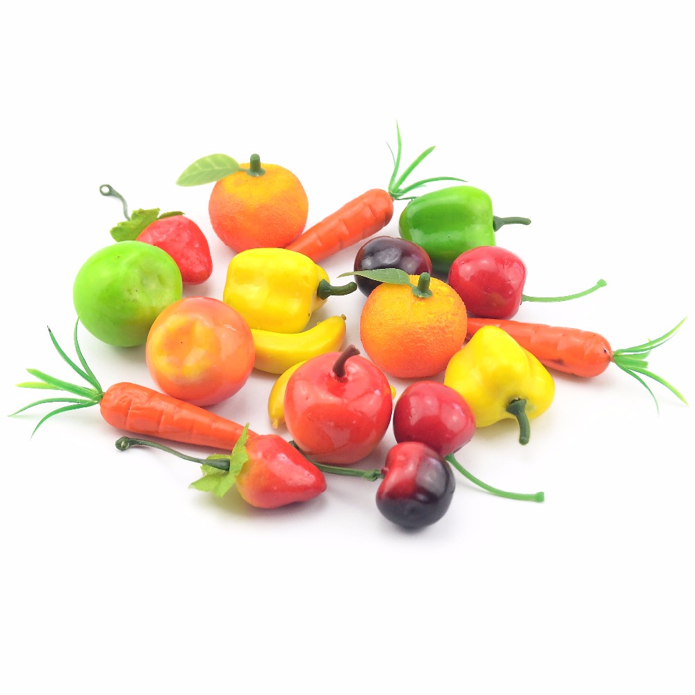 80 stk 5cm gulrøtter mini kunstig plastskum gulrot frukt og grønnsaker bær bryllup jul familie kjøkken dekorasjon: Blande