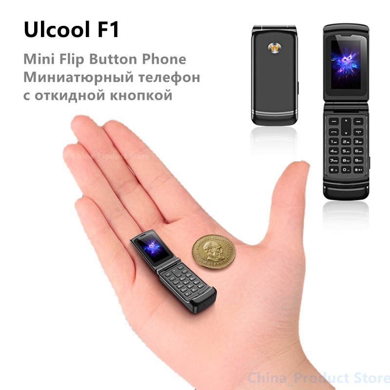 Smallst Flip Cellphone Ulcool F1 32MB+32MB MTK6261 GSM 300mAh Bluetooth Mini Backup Pocket Portable Mobile Phone for Kid