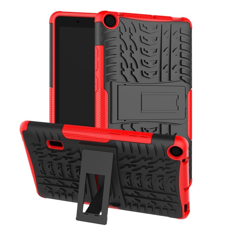 Pour Huawei MediaPad T3 7 BG2-W09 étui 7.0 pouces WiFi Version tablette étui hybride armure béquille silicone support Funda FilmPen: red