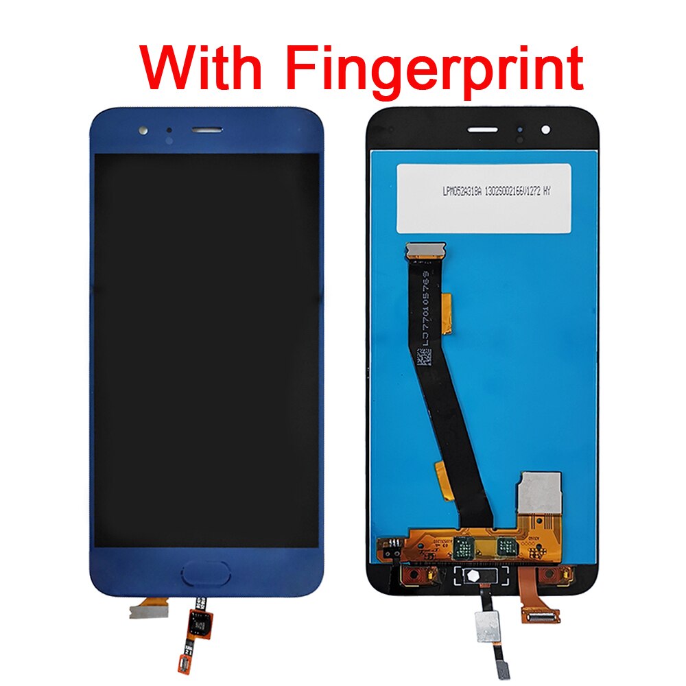 Voor Xiaomi Mi6 Lcd-scherm + Touch Screen Digitizer Vergadering Voor 5.15 "Xiaomi Mi6 Lcd Vervanging Xiaomi 6 Lcd met Vingerafdruk: Blue Fingerprint