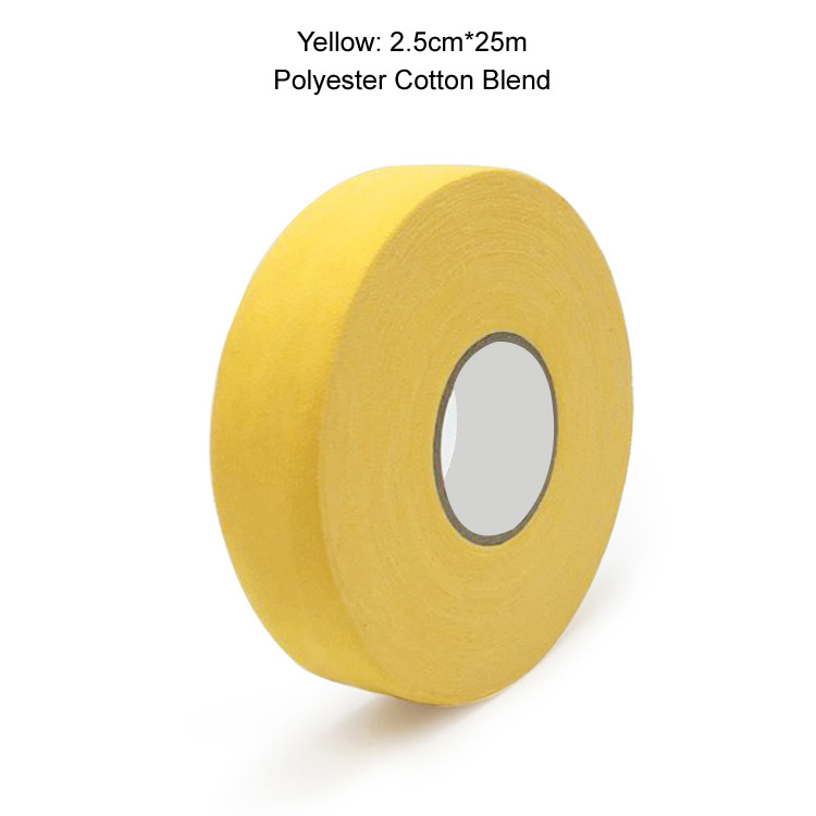 3 Rolls Hockey Grip Tape Cotton Hockey Stick Tape colorato Sport sicurezza campo da ghiaccio Hockey Badminton Golf Tape 2.5cm x 25m: 3 rools Yellow