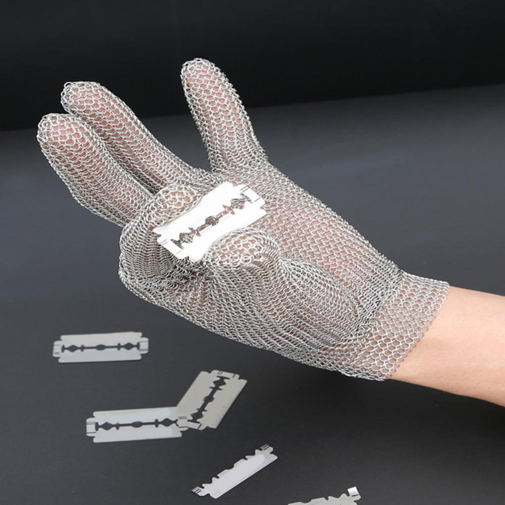 Schnittfester Handschuh, Edelstahlgeflecht, Metallhandschuh, verstellbare Handgelenkschnalle, Mehrzweck-Metzgerhandschuh zum Kochen in der Küche