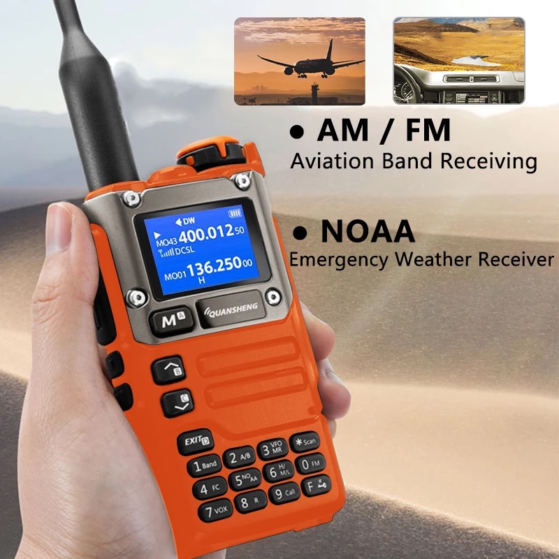 Quansheng UV-K5(8) UV-K58 UV-K6 UVK58 pomarańczowe radio dwukierunkowe 50-600MHz AM FM typu C ładowanie wielopasmowe UV-K5 aktualizacja quansheng k58