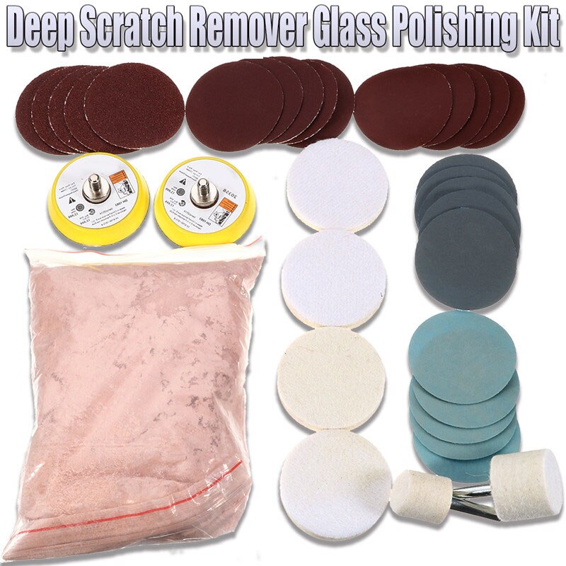 Scratch Set Auto Glas Polijsten Ceriumoxide 34Pcs Voor Voorruit Window