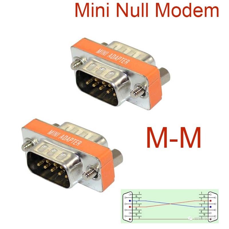 Mini Null Modem DB9 Female Male plug Adapter Gender Changer cross: male to male