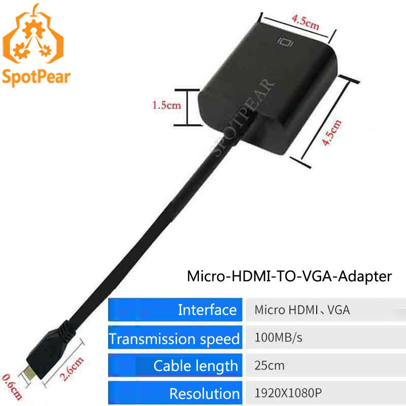 Raspberry Pi Micro HDMI TO VGA Adapter﻿