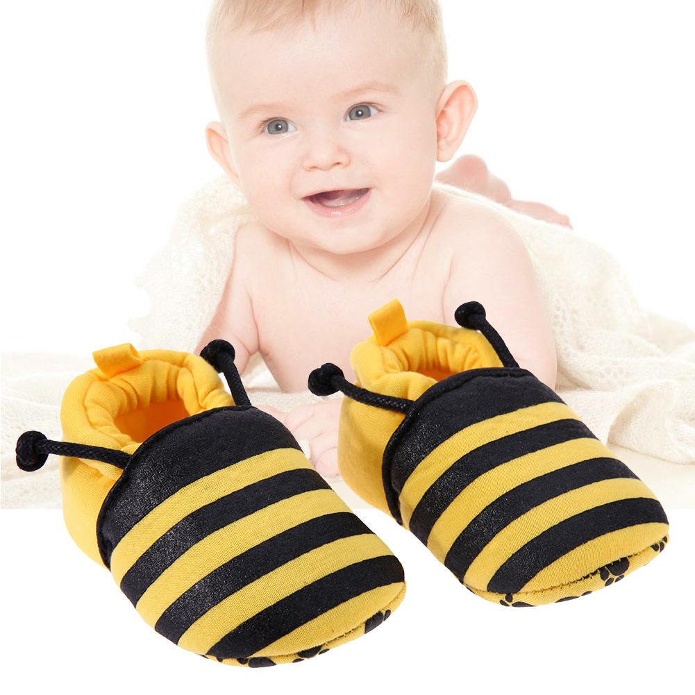 Cartoon Baby Shoes Yellow Bee PatternElastic Band Soft First Walker Shoes for Baby Kids