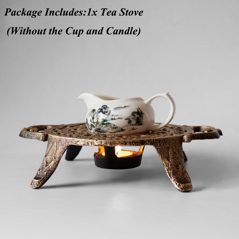 Vintage Japanese Cast Iron Candle Warm Tea Stove Coffee Milk Wine Heating Warmer Base Teapot Trivets Candle Holder: A