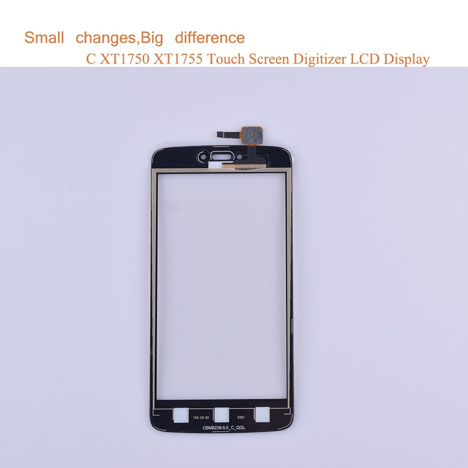10 unids/lote 5,0 "para Motorola Moto C Touch XT1750 XT1755 XT1754 XT1756 pantalla táctil digitalizador frontal Panel Sensor negro