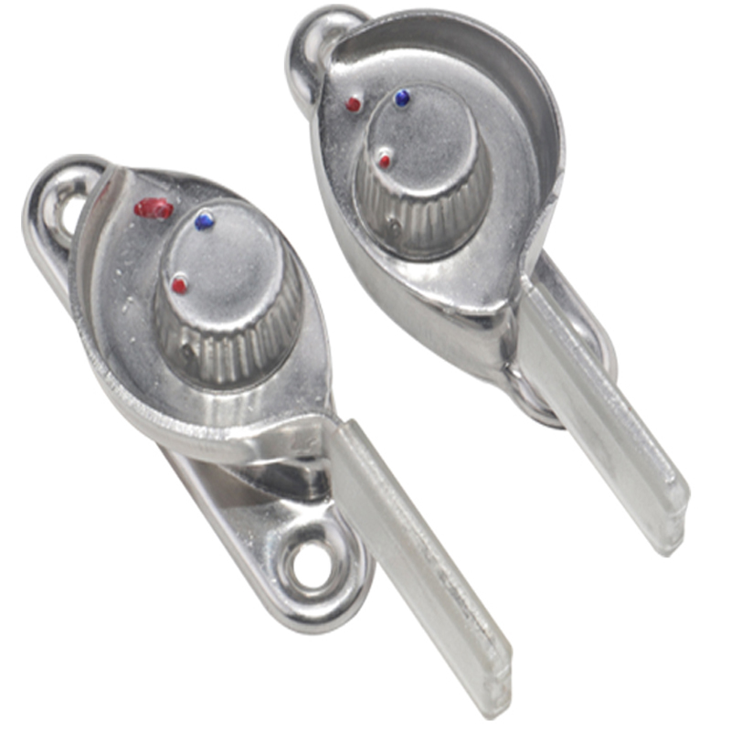 Rustfritt stål vinduslås forsikring tyverisikring aluminiumslegering vindu halvmånelås plast skyvedør oversettelsesvindu