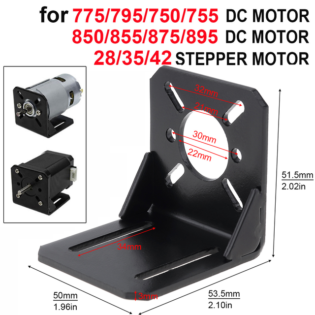 775 Motor Mount Bracket Universal Straight Plat Fixing Mounting Bracket for 750/755/775/795/895 DC Motor 28/35/42 Stepper Motor: Rose Gold
