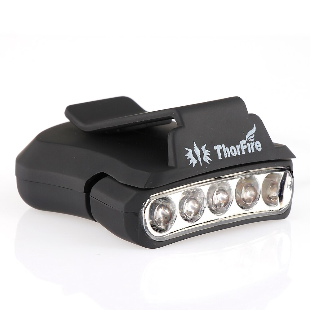 ThorFire 5 LED Koplamp Cap Licht 90 Graden Draaibare Clip-on Hoed Licht Handen Gratis Heldere Hoofdlamp Lanterna camping Fietsen