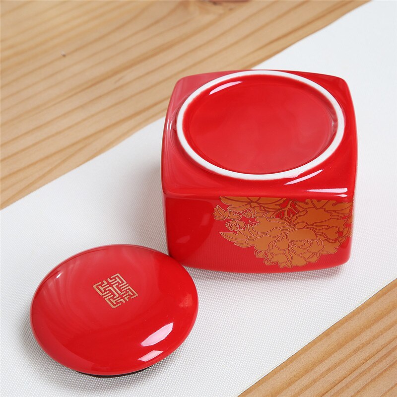 Réservoir de joint en céramique carré le pot de thé pot de sucre canette de café en poudre petit pot en porcelaine