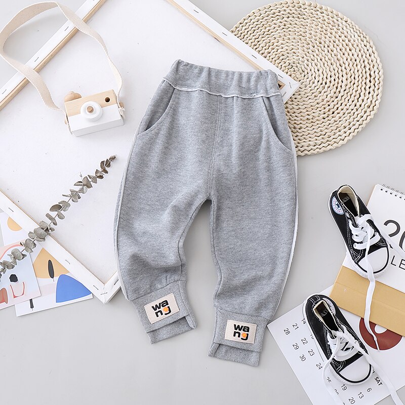 Baby Boys Girls Pants Kids Pants of Individual Trouser Leg Kids Spring Autumn Boys Casual Pants Elastic Pants