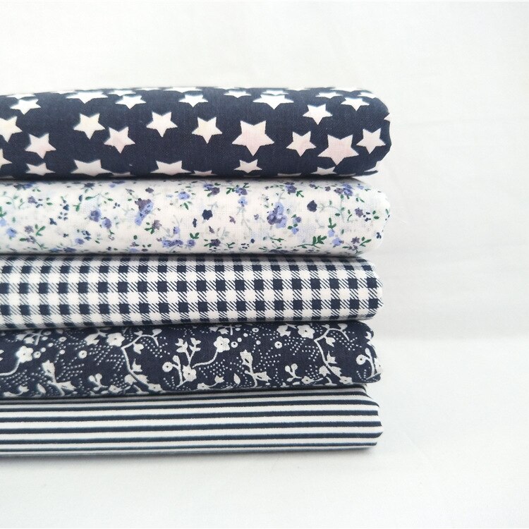 Pure Cotton Plain Hand-made Cloth Group 50 * 50cm Rural Patchwork Style Multi Color Into DIYfabric by the yard: Dark Blue