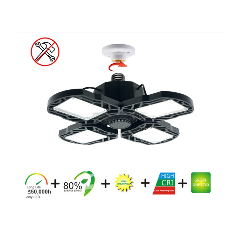 Superkirkas teollisuusvalaistus 30-120w e27 led tuuletin autotallin valo 6000lm 220v 6000k led high bay teollisuusvalaisin työpajaan